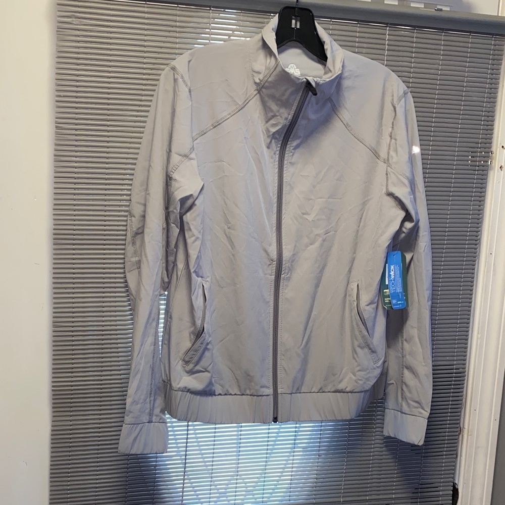 Chic Light Gray Zip-Up Jacket